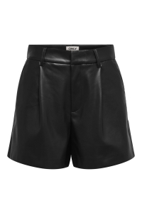 ONLY ONLSMOOTH HW FAUX LEA SHORTS CC PNT black