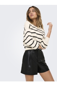 ONLY ONLSMOOTH HW FAUX LEA SHORTS CC PNT black
