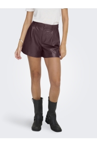 ONLY ONLSMOOTH HW FAUX LEA SHORTS CC PNT fudge