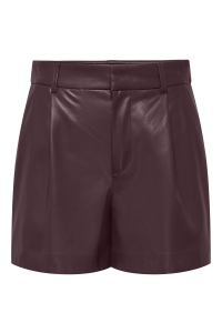 ONLY ONLSMOOTH HW FAUX LEA SHORTS CC PNT fudge