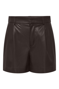 ONLY ONLSMOOTH HW FAUX LEA SHORTS CC PNT chocolate torte