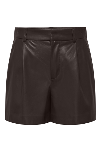 ONLY ONLSMOOTH HW FAUX LEA SHORTS CC PNT