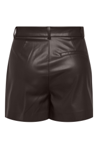 ONLY ONLSMOOTH HW FAUX LEA SHORTS CC PNT chocolate torte
