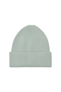 ONLY ONLALPHA LIFE EMBROIDERED RIB BEANI: green milieu/dark green emb.