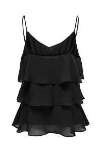 ONLY ONLLINN LIFE FLOUNCE SINGLET WVN NO: black