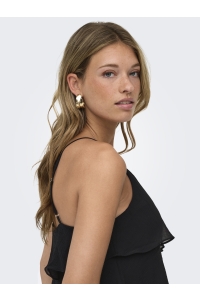 ONLY ONLLINN LIFE FLOUNCE SINGLET WVN NO: black