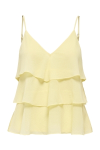 ONLY ONLLINN LIFE FLOUNCE SINGLET WVN NO: double cream