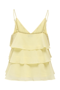 ONLY ONLLINN LIFE FLOUNCE SINGLET WVN NO: double cream