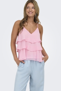 ONLY ONLLINN LIFE FLOUNCE SINGLET WVN NO: romance rose