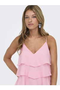 ONLY ONLLINN LIFE FLOUNCE SINGLET WVN NO: romance rose