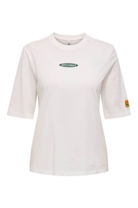 ONLY ONLPHOEBE S/S FRESH TOP BOX JRS cloud dancer/guava w/o labels