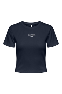 ONLY ONLVELA LIFE S/S SHORT EMB. TEE BOX: total eclipse/california