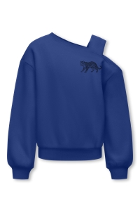 ONLY KOGSEEMA LIFE LS O-NECK OFFSHLDR CS: mazarine blue/leopard standing
