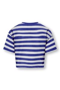 ONLY KOGOLIVIA LIFE LOOSE SS MARA TOP CS: mazarine blue/cloud dancer/le ma