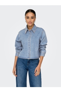 ONLY ONLMAGGIEMAY L/S RHINEST DNM SHIRT light blue denim