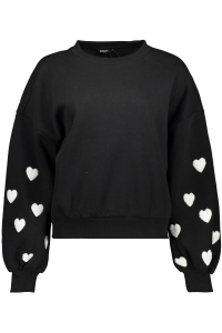 ONLY ONLMACY L/S O-NECK BOX CC SWT black/w. cd hearts