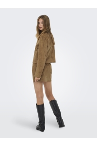 ONLY ONLTULIP LIFE FAUX SUEDE JACKET OTW cognac