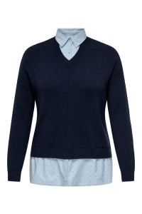 carmakoma CARDAGMAR LS COLLAR MIX KNT night sky/kentucky blue woven