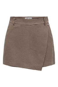 ONLY ONLLETTIE LIFE MW CHECK SKORT TLR decadent chocolate/nomad & toast
