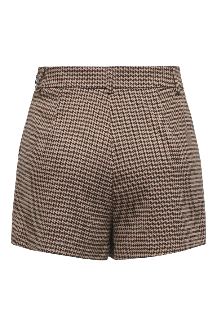 ONLY ONLLETTIE LIFE MW CHECK SKORT TLR decadent chocolate/nomad & toast