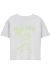 ONLY KOGDINA LIFE S/S CLUB TOP BOX CS JR: bright white/paradise green mali