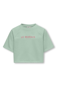 ONLY KOGCORA S/S PRINT O-NECK UB CS SWT aqua foam/le marais