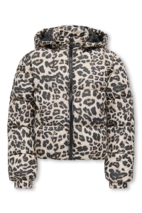 ONLY KOGDALIA SHT PUFFER AOP JACKET OTW : silver mink/leo