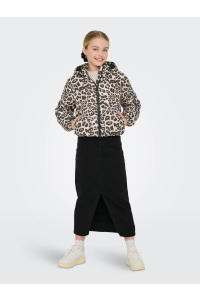 ONLY KOGDALIA SHT PUFFER AOP JACKET OTW : silver mink/leo