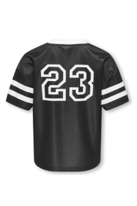 ONLY KOGLULU S/S V-NECK SPORTY TOP CS JR: black/white soho/23