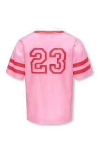 ONLY KOGLULU S/S V-NECK SPORTY TOP CS JR: begonia pink/mars red soho/23