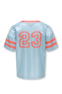 ONLY KOGLULU S/S V-NECK SPORTY TOP CS JR: soft chambray/tiger lilysoho/23