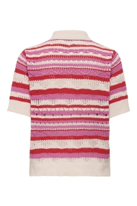 ONLY ONLLULA POLO S/S CARDIGAN KNT NOOS high risk red/pink - cd