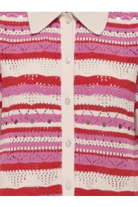 ONLY ONLLULA POLO S/S CARDIGAN KNT NOOS high risk red/pink - cd