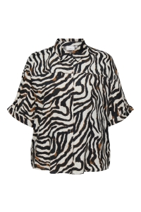 carmakoma CARBERTE LIFE 2/4 SHIRT AOP pumice stone/upscaled zebra