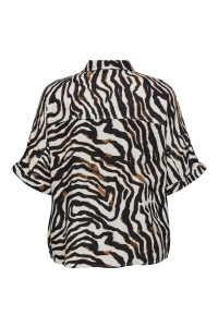 carmakoma CARBERTE LIFE 2/4 SHIRT AOP pumice stone/upscaled zebra