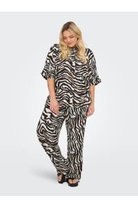 carmakoma CARBERTE LIFE 2/4 SHIRT AOP pumice stone/upscaled zebra