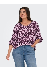 carmakoma CARTYLA LIFE 3/4 BLOUSE AOP mauve wine/leo graphic aop