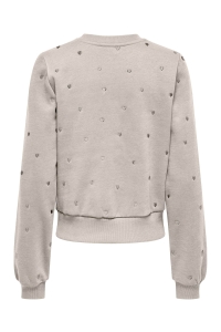 ONLY ONLATIKA L/S O-NECK GLITTER EMB. BO: pumice stone/anny hearts (pumice