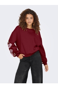 ONLY ONLBROOKLYN L/S EMBROIDERY BOX SWT cabernet/boho flowers (carbernet