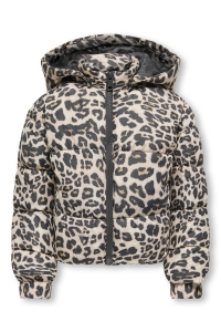 ONLY:KIDS ONLY KMGDALIA SHORT PUF AOP JACKET OTW N: silver mink/leo