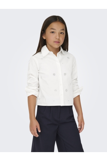 ONLY KOGCLARA LIFE SHORT EMB SHIRT WVN