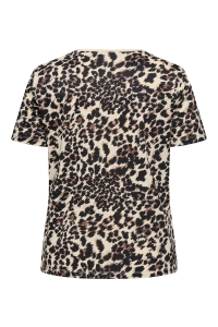 carmakoma CARLULU LIFE SS O-NECK JEANS FIT TE: oatmeal/leo