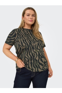 carmakoma CARLULU LIFE SS O-NECK JEANS FIT TE: forest night/zebra