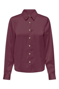 ONLY ONLZORA LS SATIN SHIRT WVN mauve wine