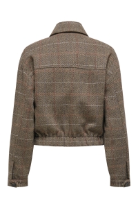 ONLY ONLRICCA LIFE CHECK JACKET OTW seal brown/check