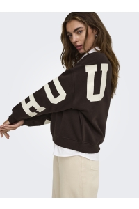 ONLY ONLSWEAT L/S BACK/SLEEVE PRINT SWT : coffee bean/birch houston print