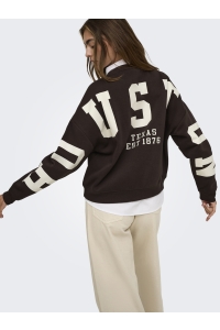 ONLY ONLSWEAT L/S BACK/SLEEVE PRINT SWT : coffee bean/birch houston print