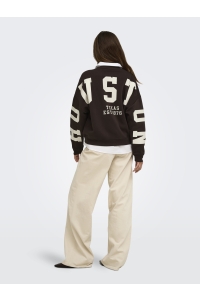ONLY ONLSWEAT L/S BACK/SLEEVE PRINT SWT : coffee bean/birch houston print