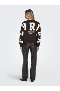 ONLY ONLSWEAT L/S BACK/SLEEVE PRINT SWT : vineyard wine/birch florida prin