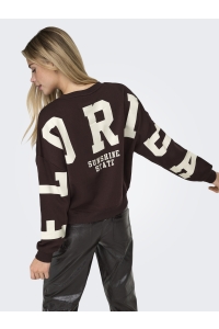 ONLY ONLSWEAT L/S BACK/SLEEVE PRINT SWT : vineyard wine/birch florida prin